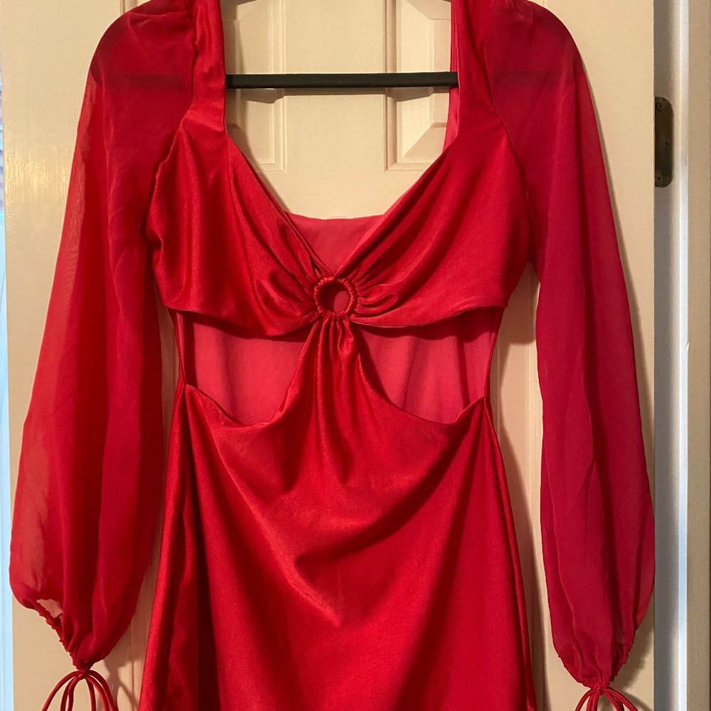 Lucy in the Sky Bright Pink Cutout Body Con Dress